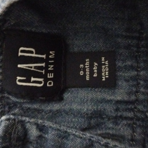 Gap Denim & Ruffle Jumper Baby 0-3 Months EUC - Picture 4 of 8